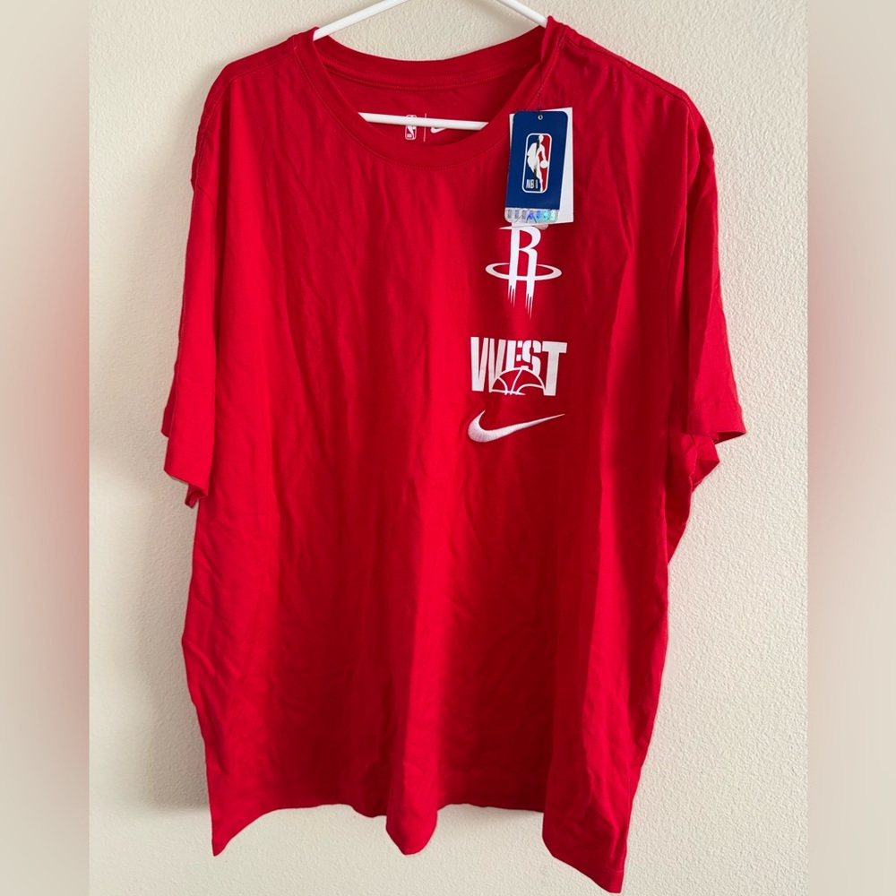 Nike NBA Houston Rockets West NWT Red Tee T-Shirt size‎ XXL